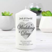 Personalised On Your Wedding Day Pillar Candle Extra Image 2 Preview